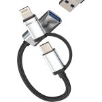 Tye - adaptateur lightning usb c vers usb(2 en 1)type c prise cble otg 3. 0 pour iphone 16 15 14 certifi ...