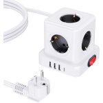 Tye - bloc multiprise cube 5 prises, multiprise cube usb (3680 w / 16 a), multiprise cube avec interrupteur, ... Tye - bloc multiprise cube 5 prises, multiprise cube usb (3680 w / 16 a), multiprise cube avec interrupteur, ...