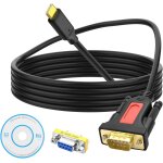 Tye - c�ble adaptateur usb type c vers s�rie rs232 db9 m�le vers m�le convertisseur c�ble pl2303 chipset ...
