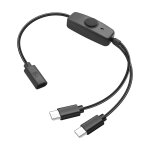 Tye - cble d'alimentation usb c splitter avec interrupteur 5v 2a type c femelle  mle adaptateur de ...