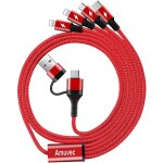 Tye - multi cble 3a 1. 2m, nylon tress cable usb a / usb c  4 en 1 de chargeur rapide avec port 2ip ...