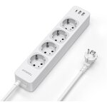 Tye - multiprise avec 4 prises et 3 ports usb, 7 en 1 bloc prise 2500w avec rallonge electrique 2m et ...