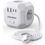 Tye - multiprise cube � 4 prises avec usb 4000 w / 16 a, cube multiprise, c�ble d'extension de 2 m, multiprise ...