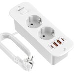 Tye - multiprise avec usb, 2 prises avec 2 ports usb et 2 ports de type c, adaptateur de prise 6 n 1 ... Tye - multiprise avec usb, 2 prises avec 2 ports usb et 2 ports de type c, adaptateur de prise 6 n 1 ...