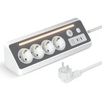 Tye - multiprise avec usb, 4 prises, avec interrupteur, adaptateur de prise, protection contre les surtensions ...