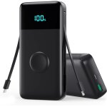 Tzf - batterie externe 26800mah avec i - watch chargeur, 25w pd + qc4. 0 usb c power bank avec 2 cbles ...
