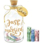 Tzf - bouteille dcorative  led en verre avec bouchon en lige, cadeau de mariage pour marie et mari, ...