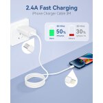 Tzf - cable iphone 3m / lot de 2[certifi mfi], cable usb c vers lightning cble lightning cable iphone ...