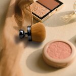 Tzf - pennello fondotinta con manico nero e setole color carne pour abbronzatura finta, blush liquido ...