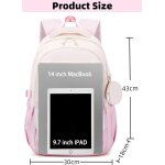 Tzf - sac  dos d'colier pour adolescents, 17 pouces, sac  dos lger pour ordinateur portable, sac ...