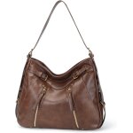 Tzf - sac  main femme en cuir pu sac bandoulire shopper hobo grand sac  bandoulire en cuir pu 2pcs ...