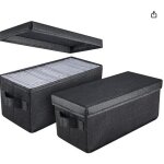Uentip lot de 2 bo�tes de rangement pour cd � 33, 5 x 15 x 13, 5 cm, le conteneur peut contenir 30 cd ...