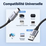 Ugreen c�ble imprimante usb c�ble usb a m�le vers usb b 2. 0 m�le c�ble scanner nylon tress� compatible ...