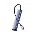 Ugreen cm475 adapter usb - c hub to 3x usb 3. 0, rj45, usb - c pd (gray)