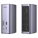 Ugreen usb - c docking station 12 - in - 1 avec fil argent