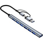 Ultra fin data hub usb vers 7 ports usb 3. 0 station d'accueil usb c adaptateur usb hub multiports usb ...