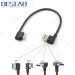 Up 0. 25m cble usb 3. 0 a mle vers micro b mle, coud  double coude, coud  gauche et  droite, ...