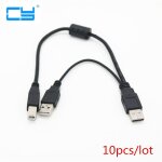 Usb 2. 0 a m�le vers b m�le am bm avec c�ble d'alimentation en y, double usb a vers une seule imprimante ...