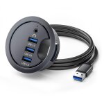 Usb 3. 0 hub carte son aux 3 ports usb 60 mm ?illet de bureau splitter station d'accueil casque micro ...