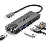 Usb c hub avec 1000m ethernet rj45 5 en 1, adaptateur usb c avec hdmi 4k, 3 * ports usb, pd 100w, sd ... Usb c hub avec 1000m ethernet rj45 5 en 1, adaptateur usb c avec hdmi 4k, 3 * ports usb, pd 100w, sd ...