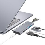 Usb c hub, 7 - in - 2 usb adaptateur pour macbook pro air thunderbolt 4 dock hdmi 4k, 100w pd, 40gbps, ...