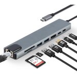 Usb - c hub 8 en 1, avec hdmi 4k@30hz, ethernet, pd 65w, station d'accueil, ports usb c et usb 3. 0, ...