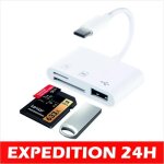 Usb c lecteur de carte sd, adaptateur lecteur carte sd usb c vers micro sd, usb otg m�moire externes ...