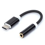 Usb - c type c m�le vers audio mini - jack 3, 5mm femelle adaptateur connecteur bk