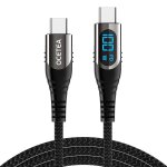 Usb c to usb c cable (100w 5a), 1m pd fast charging cable type c cable with led display compatible with ...