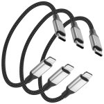 Usb c to lightning cable 3 pack short 30cm mfi certified fast charging nylon cable and data cable for ... Usb c to lightning cable 3 pack short 30cm mfi certified fast charging nylon cable and data cable for ...
