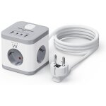 Usb cube 7 - in - 1 multiprise, 3 prises schuko, 2 usb - c et 2 prises usb, bloc multiprise 3680w 16a ...