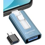 Usb flash drive 256 gb, usb 3. 0 high speed transfer, 4 in 1 usb flash drive external memory stick for ...
