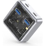 Usb hub 3. 2, adaptateur 4 ports multiprise usb c 10gbps, 2 ports de type a / c (avec d'alimentation ...