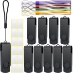 Usb stick 8 gb pack of 10 usb 2. 0 flash drive rotating usb stick black memory stick metal flash drive ...