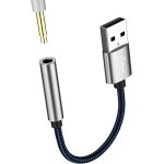 Usb to 3. 5mm jack adapter usb - a male aux female audio external auxiliary headphone audio dongle stereo ...