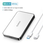 Usb3. 0 blanc - orico abs hdd botier 2. 5 pouces sata  externe hdd botier pour disque ssd hdd avec ...
