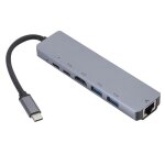 Usbc  rj45 lan 4k hdmi vga 2usb 3. 0 lecteur de fente 8 en 1 type c adaptateur de dock hub pour macbook ...