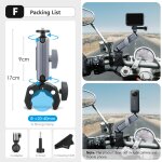 Vamson - perche  selfie de vlo  longueur rglable, pince de vlo, longue perche pour gopro 11 insta360 ...