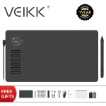 Veikk - tablette graphique a15, 10x6 pouces, avec stylet sans batterie, compatible windows mac et android, ...