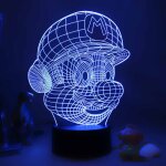 Veilleuse 3d lampe de bureau � interrupteur tactile (veilleuse 3d mario), 7 lumi�res changeantes de couleur, ...