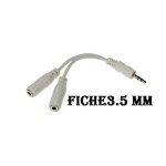 Velleman pcmp3 - cble jack 3. 5 stro male vers 2 jack 3. 5 stro femelle