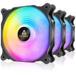 Ventilateur de boitier - antec - f12 racing rgb - lot de 3 - 12cm - noir