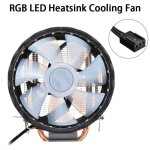Ventilateur de refroidissement pour processeur intel lga 1150 1151, led rgb, 4 caloducs silencieux, 3 ...