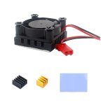 Ventilateur de refroidissement raspberry pi 4 avec coussin en silicone, dissipateur thermique en aluminium, ...