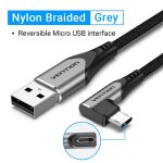Vention 3a cble micro usb rversible 3m nylon charge rapide pour samsung xiaomi htc lg usb chargeur ...