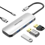 Vention hub usb c 3. 0, adaptateur usb c hub dock 5 in 1 coque en aluminium data extender compatible ...
