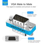 Vention vga coupler 15 broches vga mle vers vga feamle adaptateur hd15 femelle vers femelle genre avec ...