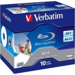 Verbatim - 10 x bd - r - 25 go 4x - surface imprimable - botier cd
