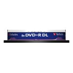 Verbatim - 10 x dvd + r dl - 8. 5 go 8x - argent mat - spindle