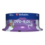 Verbatim - 25 x dvd + r dl - 8. 5 go 8x - surface imprimable large - spindle